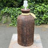 Large vintage 80s ceramic trompe l'oeil lamp