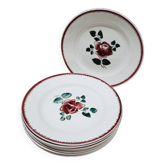 Set of 8 Sarreguemines flat plates