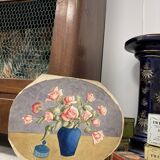 Watercolor with vintage double-sided rose bouquets