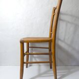 vintage wooden bistro chair with caning
