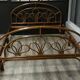 Vintage wicker rattan headboard bed frame