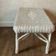 Vintage white rattan coffee table