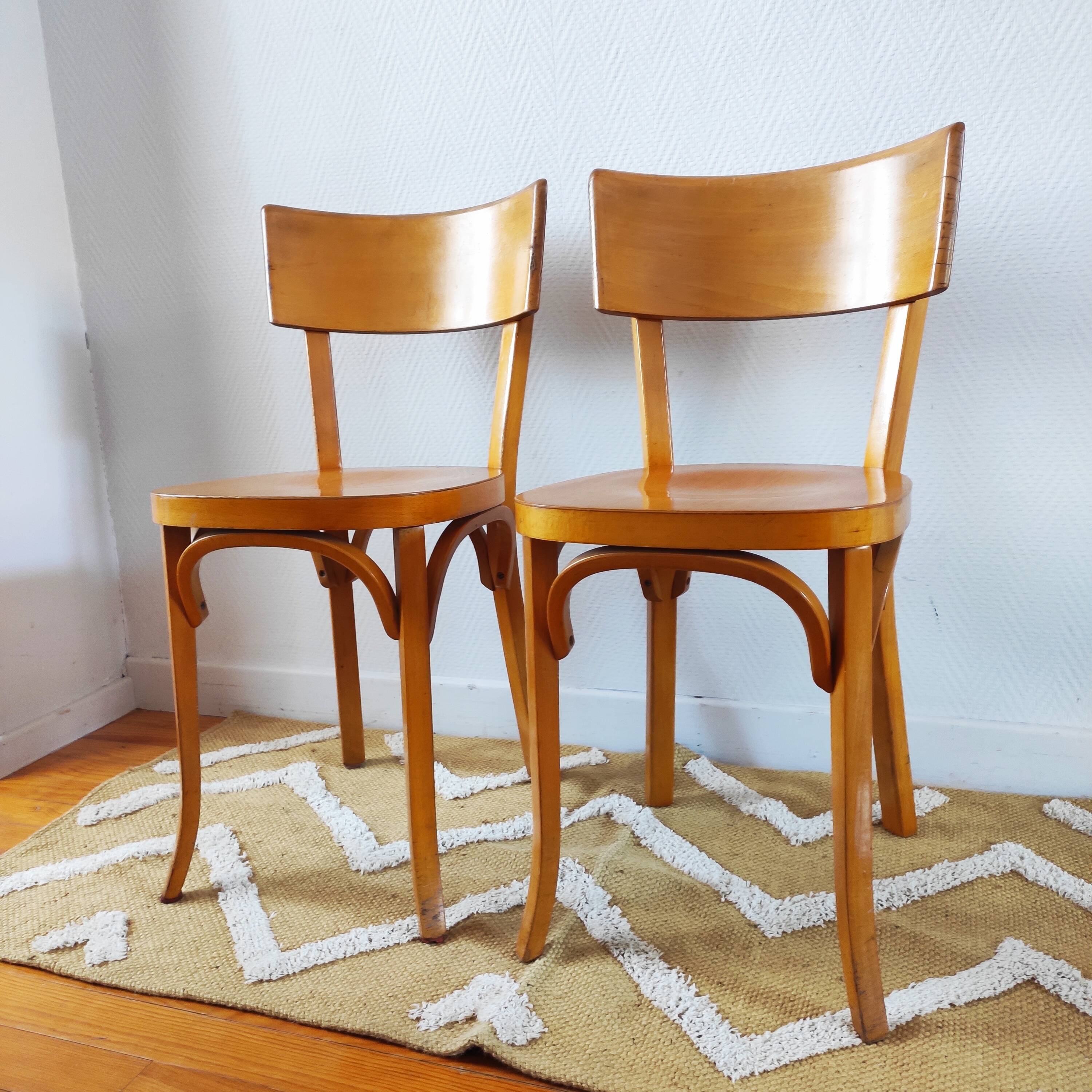 Pair of Baumann bistro chairs