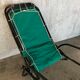 Green fabric and black metal tube long chair