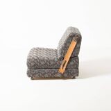 Modular 3 seat folding sofa / chairs, former Czechoslovakia in fabric and l