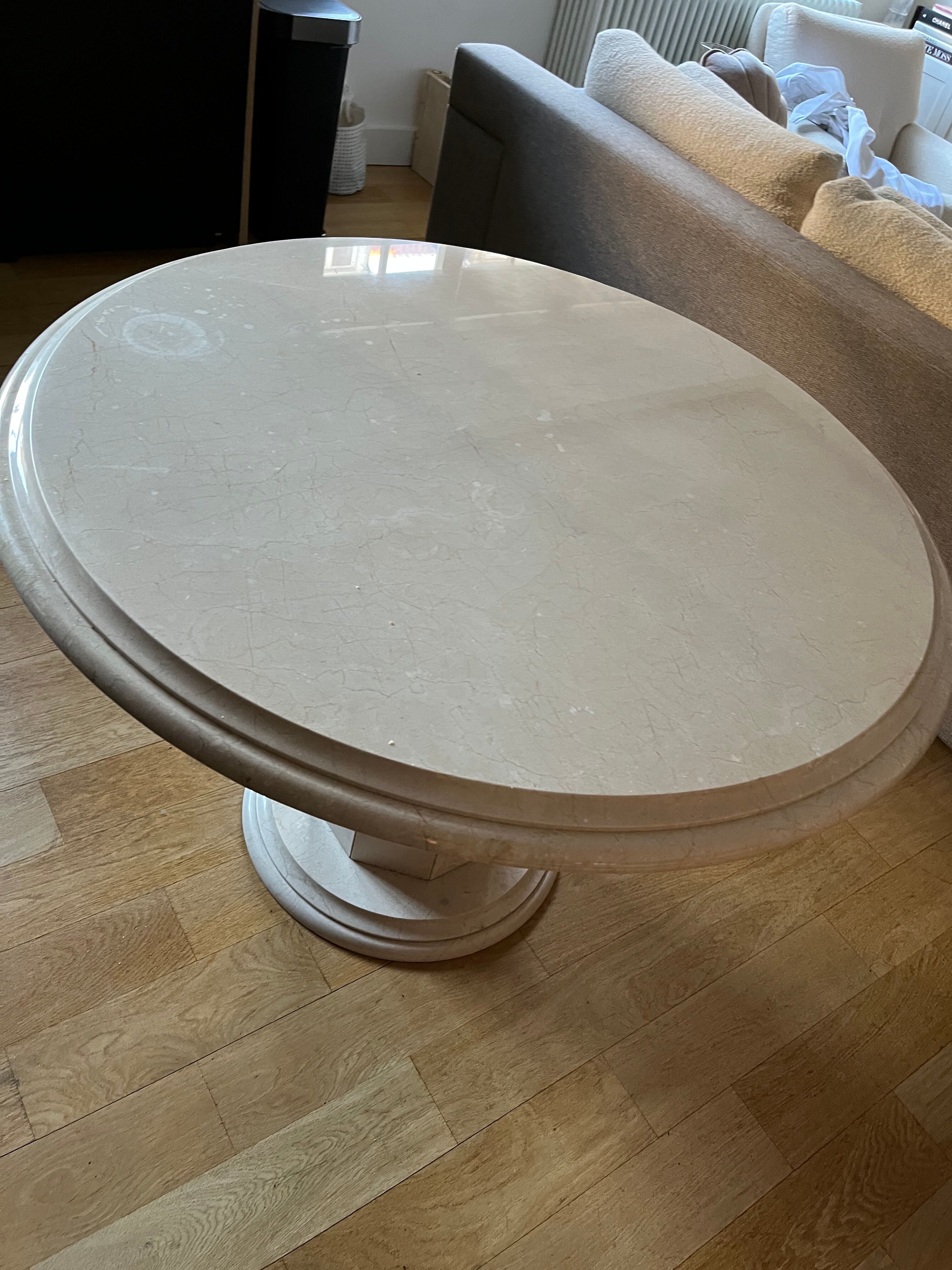 Travertine dining table