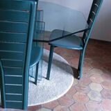80s glass table