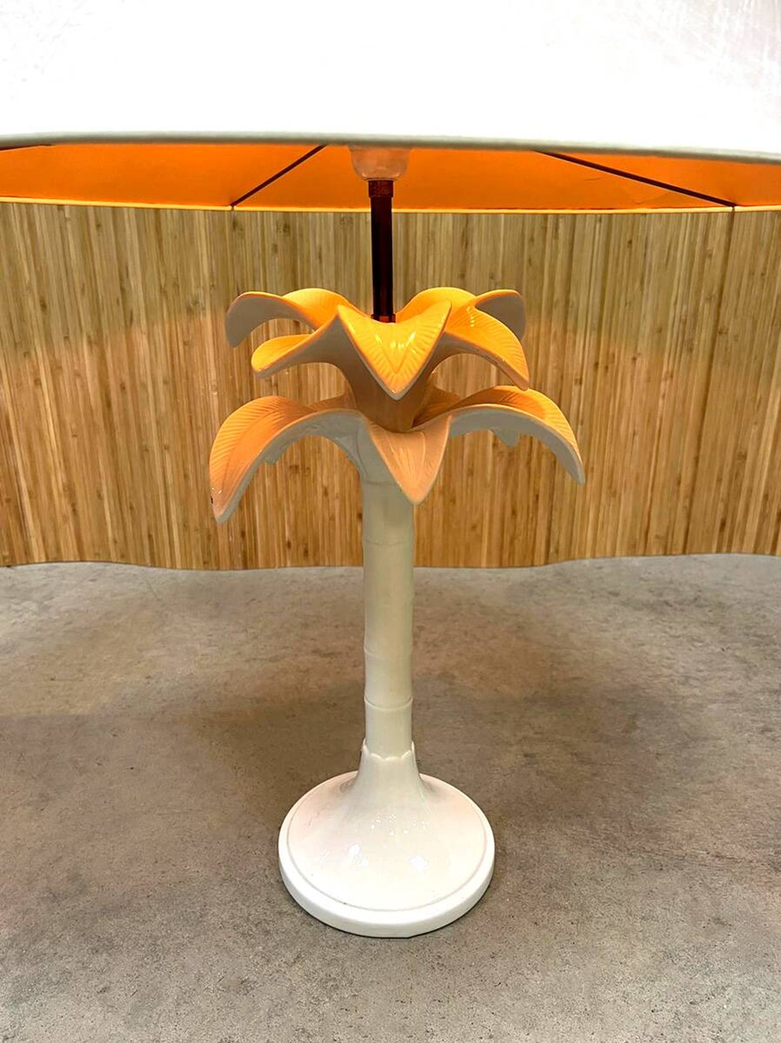 Lampe de table vintage en céramique de design italien en forme de palmier, années 60