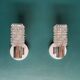 Pair of wall lights stainless steel glass minimalist 1970 seventies antique transparent luminaire