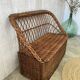 Coffre/banc en osier vintage