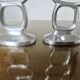 Paire de bougeoirs "cercles" en aluminium 1980