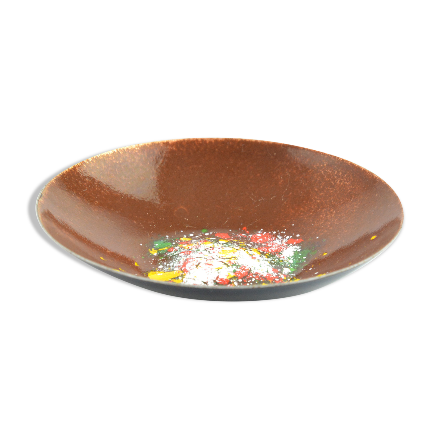Enameled copper plate bowl, Germany, 1960s