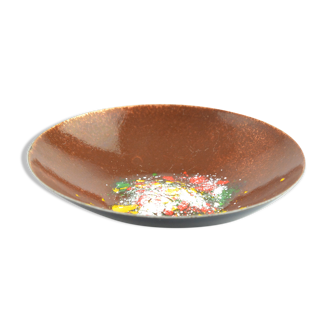 Enameled copper plate bowl, Germany, 1960s