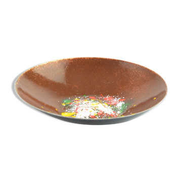 Enameled copper plate bowl, Germany, 1960s