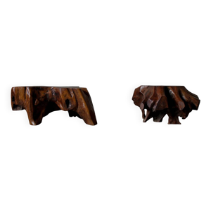 Tables basses tronc d'arbre