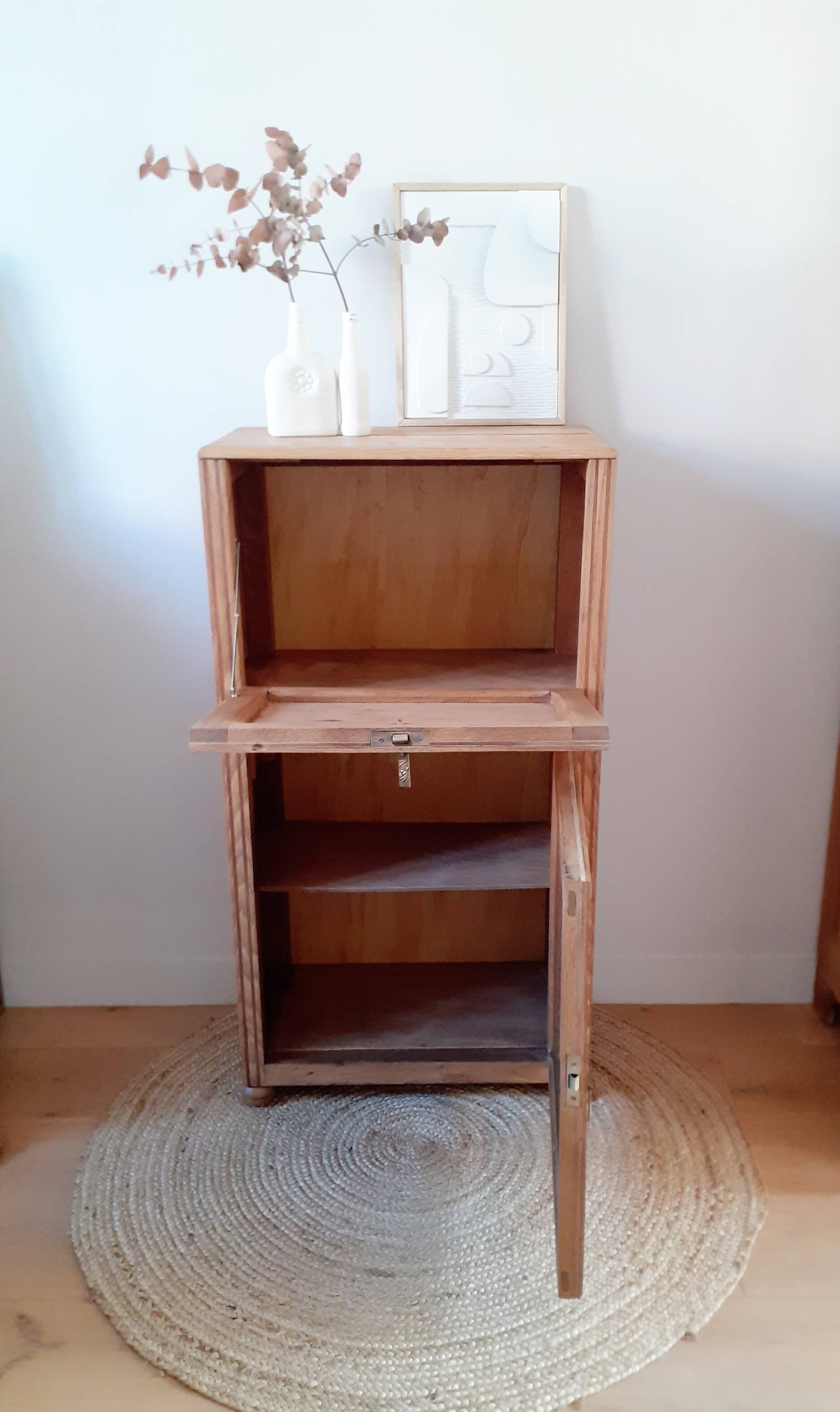 Small solid oak Art Deco sideboard