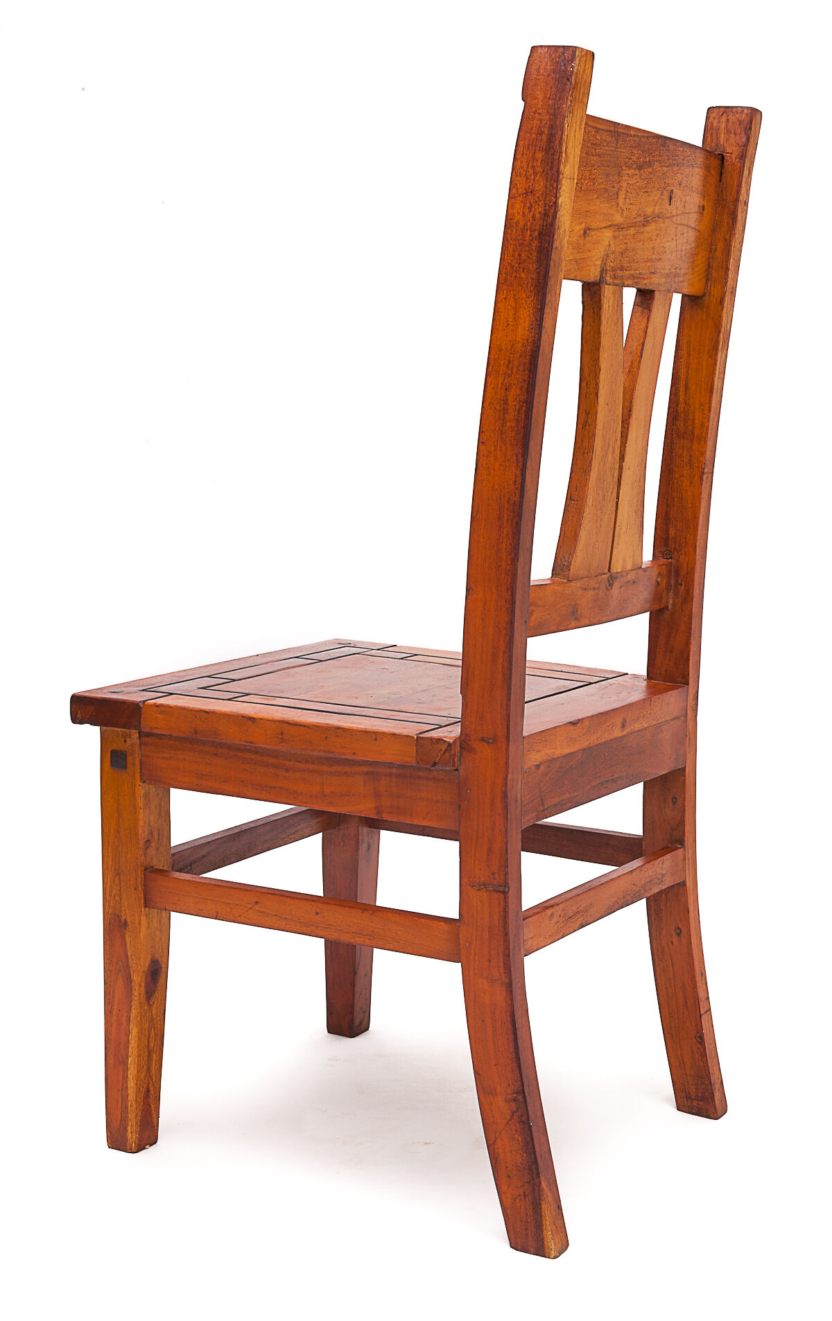 Set of 4 chairs in solid mahogany, vintage Art Nouveau, 1900