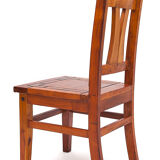 Set of 4 chairs in solid mahogany, vintage Art Nouveau, 1900
