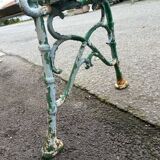 Old wooden and cast iron garden bench 2 m long – original patina