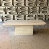 Rectangle-shaped travertine table