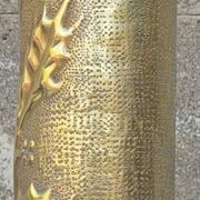 75 shell casing carved - Art of the poilus floral decoration WW1
