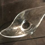 Crystal cup Daum free form signed empty fruit cup pocket