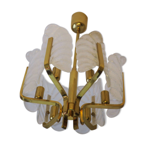 Lustre en laiton et verre