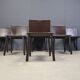 Vintage brown leather dining chairs, set of 6, 1980s