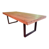 Large mango wood table with contemporary base
