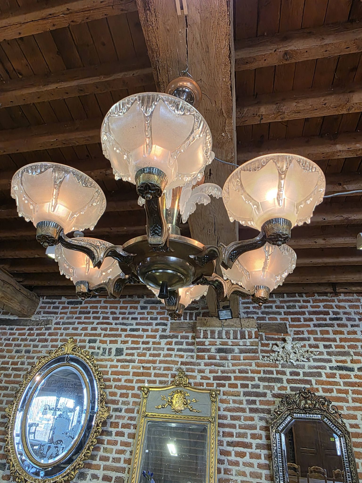 Ezan Art Deco 6-light chandelier
