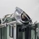 Green-grey glass and chrome metal suspension, in the style of Fontana Arte.