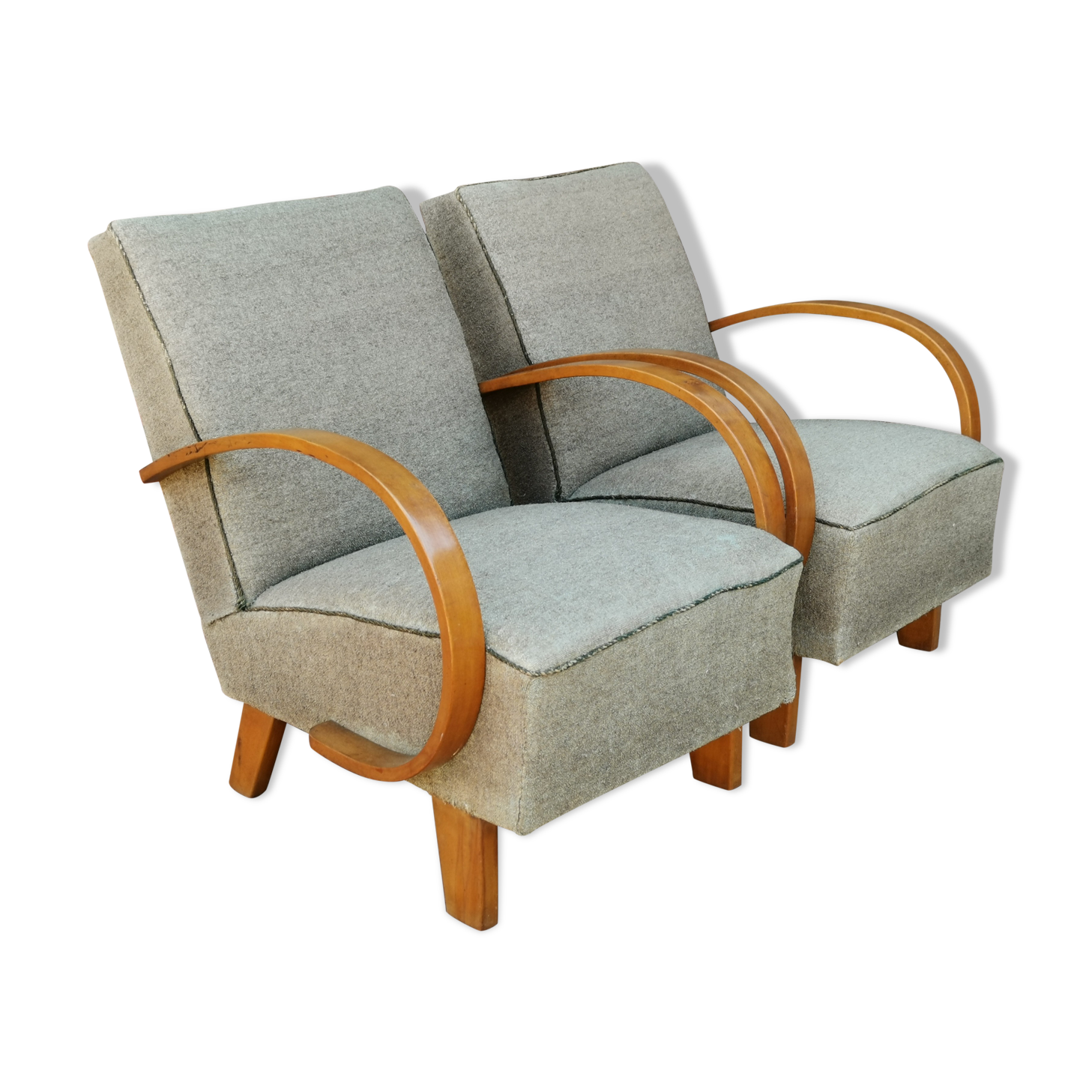 Pair of armchairs by Jindrich Halabala for Thonet 1950. Art deco