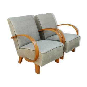 Pair of armchairs by Jindrich Halabala for Thonet 1950. Art deco