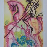 Salvador Dali: Horses, Saint George, signed lithograph