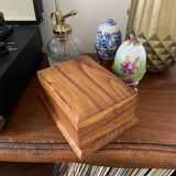 Vintage olive wood cigarette case/box dispenser