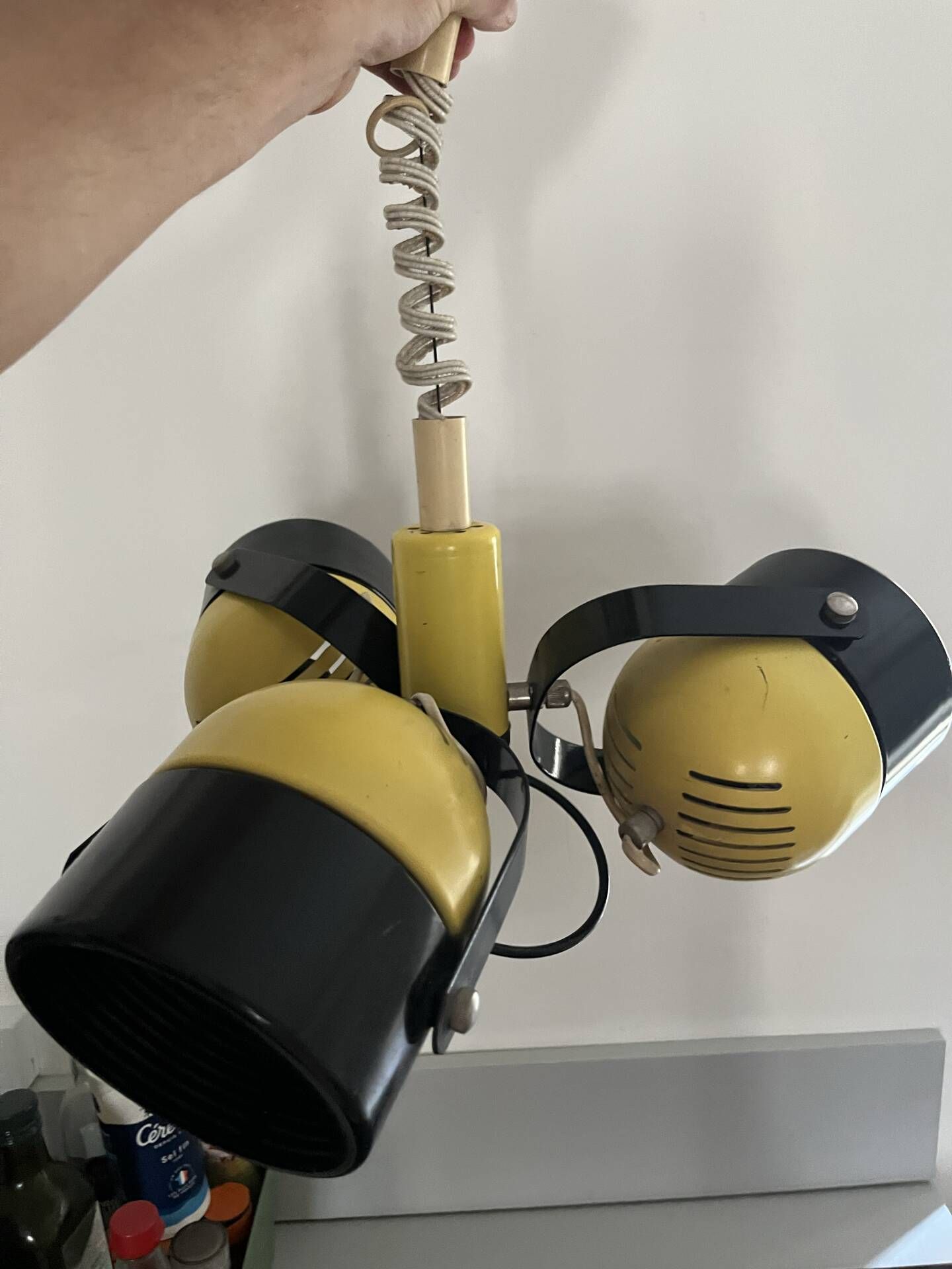 Vintage space age lamp metal 3 eyeball globes
