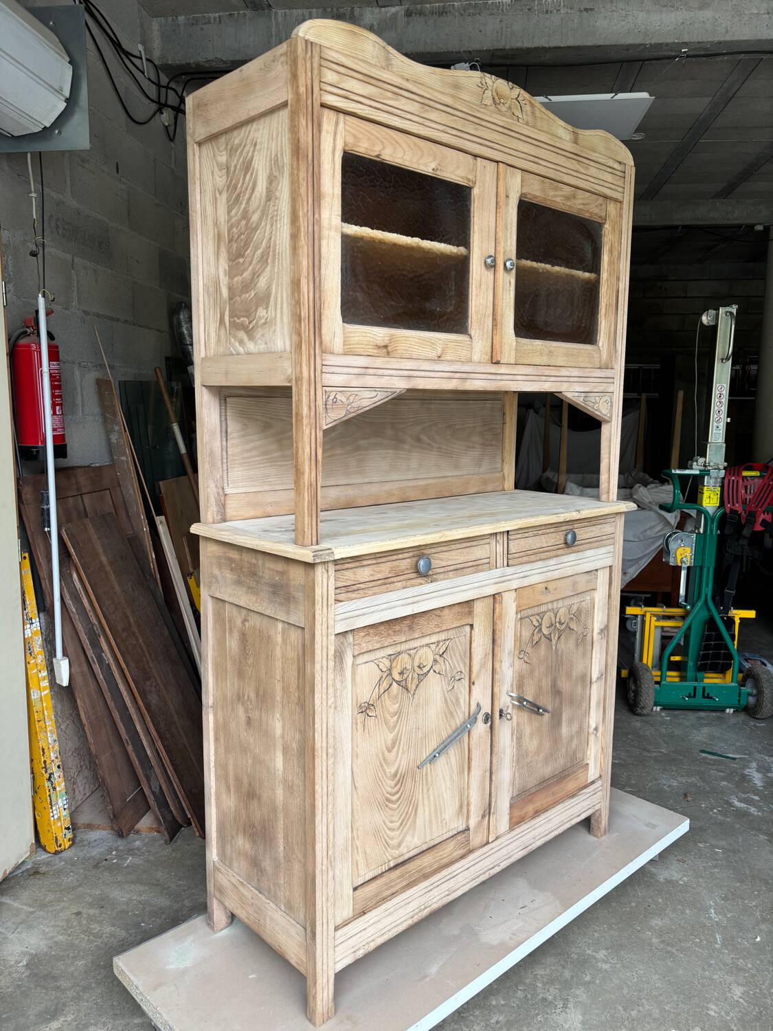 Antique raw wood dresser