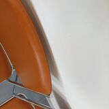 4 vintage sleigh chairs from the 70s, in designer chrome metal