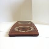 Wyncraft ceramic and teak trivet, England, 1970
