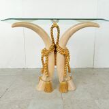 Table console vintage en fausse défense, 1980