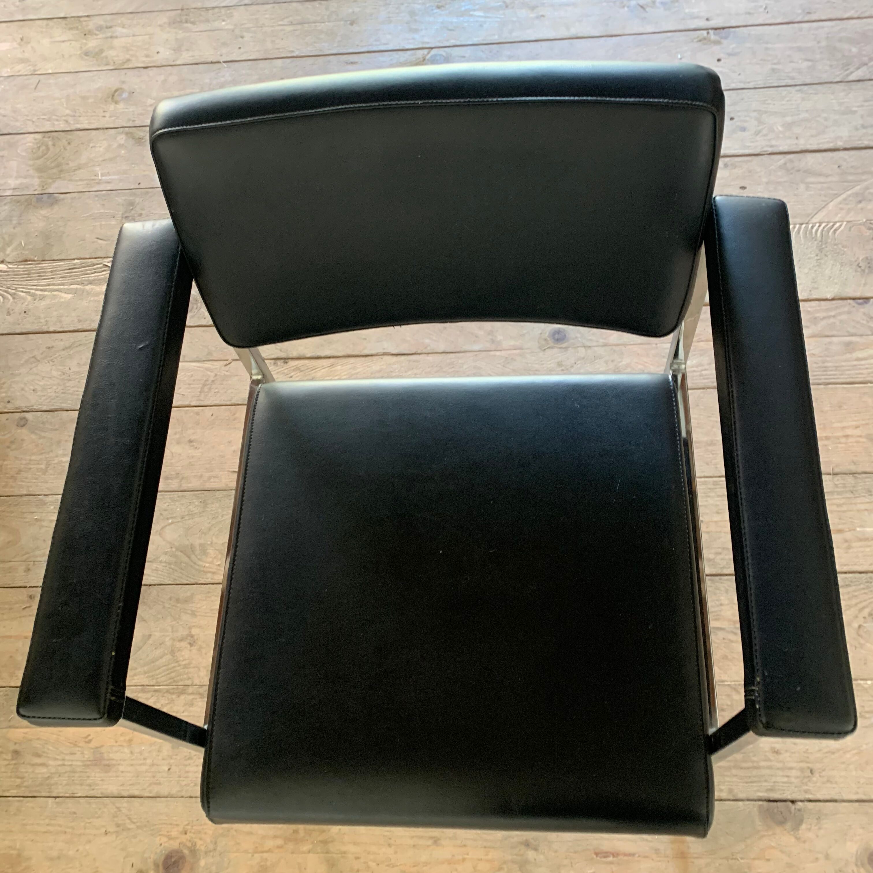 Vintage chrome and leatherette office chair