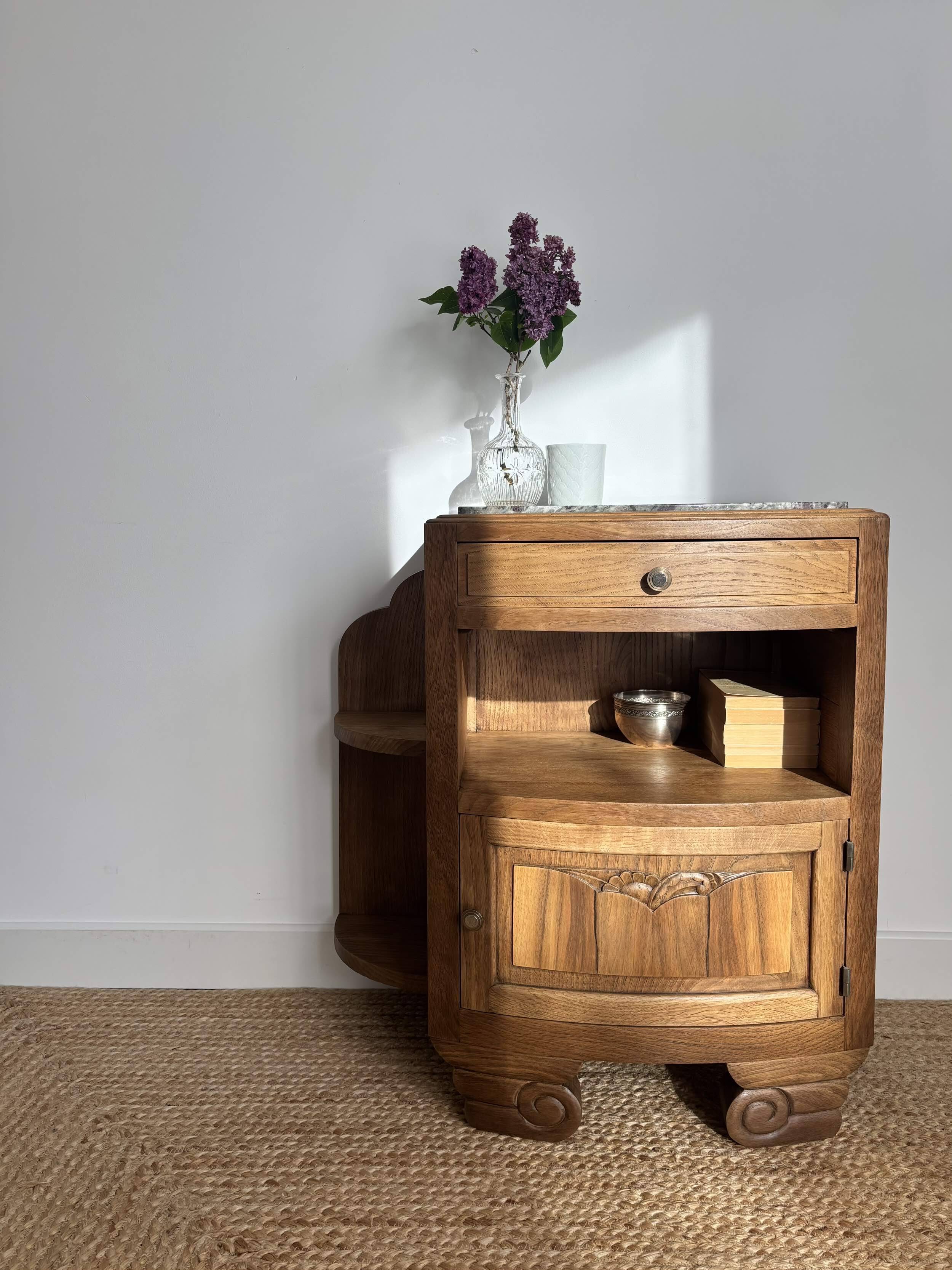 Restored Art Deco bedside table or accent furniture