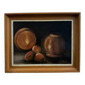 Oil on panel by Possis still life with fruits 20th century