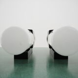 Pair of Midcentury Bakelite and Glass Wall Lamps, Czechoslovakia 1950s