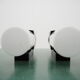 Pair of Midcentury Bakelite and Glass Wall Lamps, Czechoslovakia 1950s