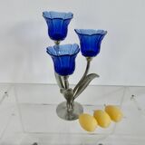 Silver-plated pewter candlestick signed Jean Goardère, 1970