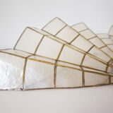 Pair of mother-of-pearl fan-shaped sconces