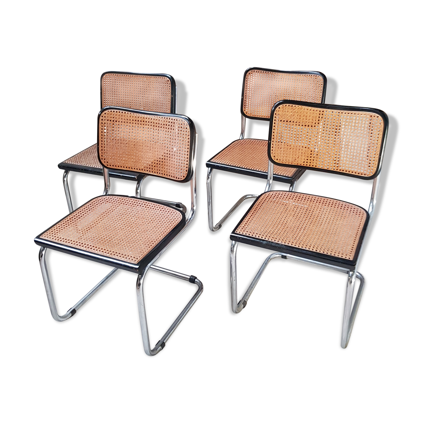 Series of 4 chairs Marcel Breuer Cesca b32