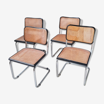 Series of 4 chairs Marcel Breuer Cesca b32
