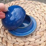 Butter bell in blue ceramic, handmade